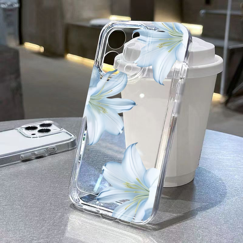 Plants X - Şık Beyaz Zambak Çiçekli Telefon Kılıfı